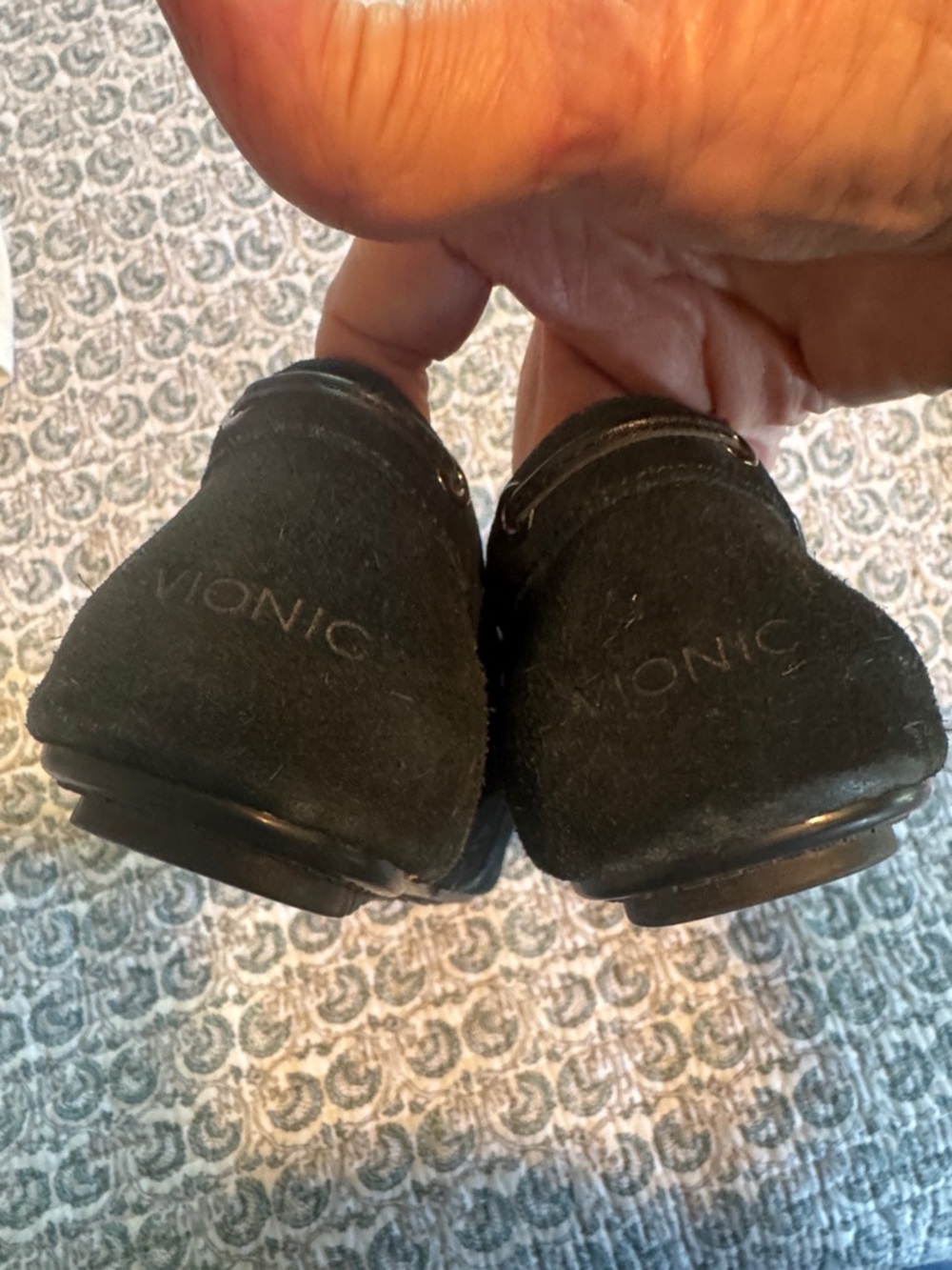 Vionic Black Suede Women's Bow-Accent Loafers - Picture 5 of 6